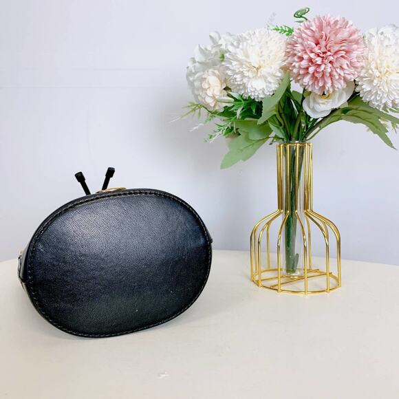 TORY BURCH 148249 WILLA MINI BUCKET BAG BLACK FULL LEATHER DRAWSTRING QUILTED - Picture 5 of 8